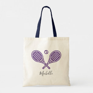 Tennis Theme Girly Paarse Monogram Canvas tas