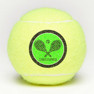 Tennis Theme Green Monogramed Name Tennis Balls Tennisballen