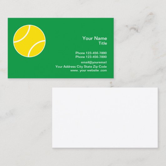 Tennis Theme Modern Visitekaartje (Voorkant / Achterkant)