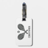Tennis Theme Monogrammed Name Bagagelabel (Achterkant verticaal)