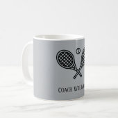 Tennis Theme Monogrammed Name Coach Koffiemok (Voorkant links)