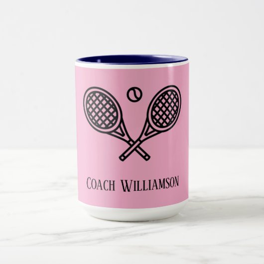 Tennis Theme Monogrammed Name Coach Mok (Midden)