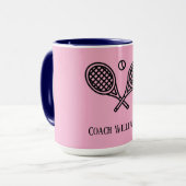 Tennis Theme Monogrammed Name Coach Mok (Voorkant links)