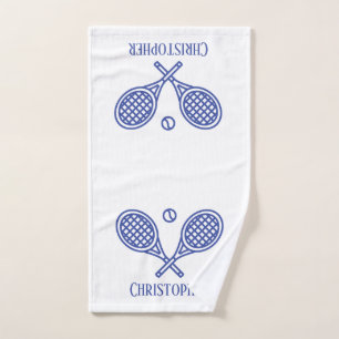 Tennis Theme Monogrammed Name Handdoek