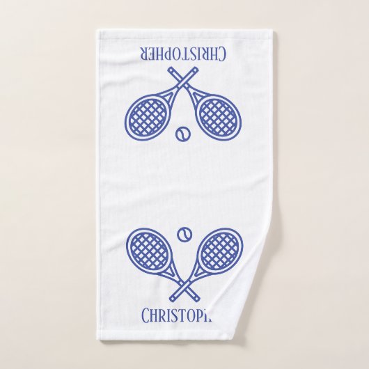 Tennis Theme Monogrammed Name Handdoek (Handdoek)