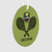 Tennis Theme Monogrammed Name Ornament (voorkant)