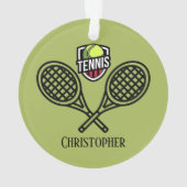 Tennis Theme Monogrammed Name Ornament (achterkant)