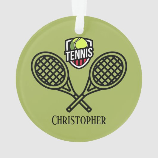 Tennis Theme Monogrammed Name Ornament (achterkant)
