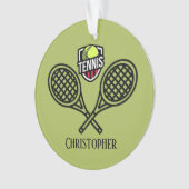 Tennis Theme Monogrammed Name Ornament (voorkant)