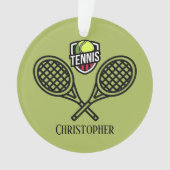 Tennis Theme Monogrammed Name Ornament (voorkant)
