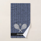 Tennis Theme Monogrammed Name Tennis Ball Handdoek (Handdoek)