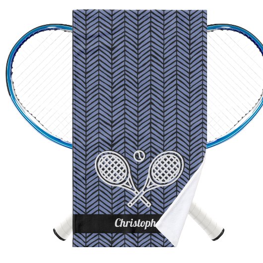 Tennis Theme Monogrammed Name Tennis Ball Handdoek