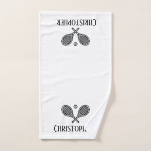 Tennis Theme Monogrammed Name Tennis Balls Handdoek