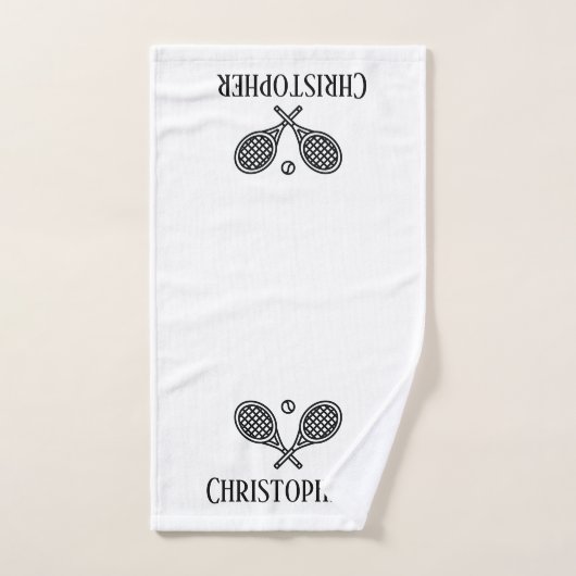 Tennis Theme Monogrammed Name Tennis Balls Handdoek (Handdoek)