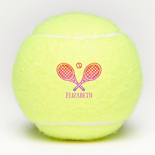 Tennis Theme Monogrammed Name Tennis Balls Tennisballen (Voorkant)