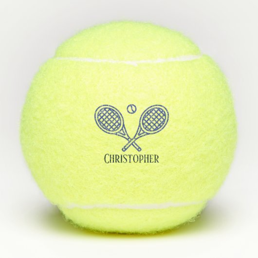 Tennis Theme Monogrammed Name Tennis Balls Tennisballen (Voorkant)