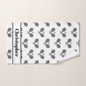 Tennis Theme Monogrammed Name Tennis Racquets Handdoek (Handdoek)
