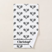 Tennis Theme Monogrammed Name Tennis Racquets Handdoek (Handdoek)