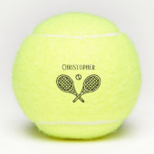 Tennis Theme Monogrammed Name Tennisballen (Voorkant)