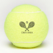 Tennis Theme Monogrammed Name Tennisballen (Voorkant)