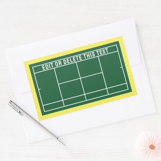 Tennis Theme Rechthoekige Sticker (Envelop)