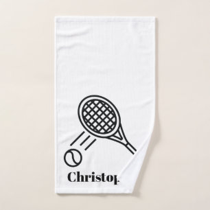 Tennis Theme Sport Monogramnaam Handdoek