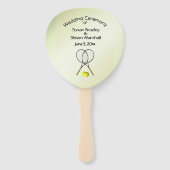 Tennis Theme Wedding Green Hand Fan Handwaaier (Voorkant)