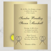 Tennis Theme Wedding Invitations Kaart (Voorkant / Achterkant)