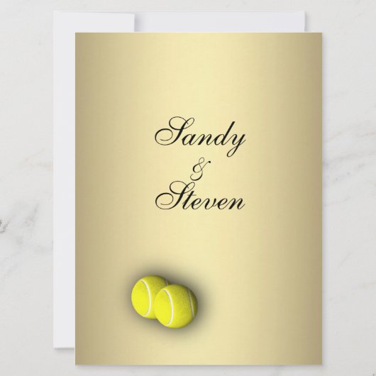 Tennis Theme Wedding Invitations Kaart (Achterkant)
