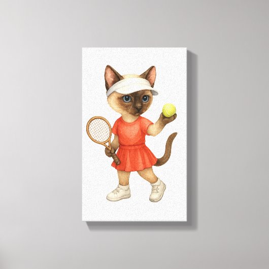 Tennis Themed for Cat Lovers  Canvas Afdruk (Voorkant)
