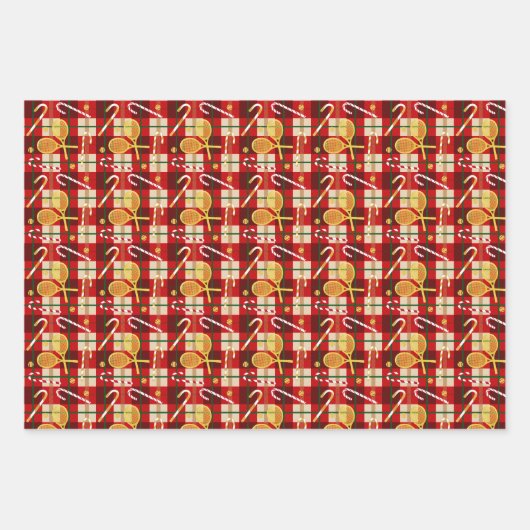 Tennis Thlekte kerstfeestdagen Inpakpapier Vel (Voorkant 3)