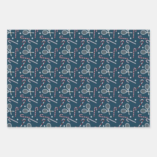 Tennis Thlekte kerstfeestdagen Inpakpapier Vel (Voorkant)