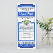 TENNIS TICKET Bar Bat Mitzvah Uitnodiging (Staand voorkant)