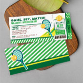 Tennis Ticket Pass Birthday Party Kaart