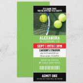Tennis Ticket Verjaardag Kaart (Voorkant / Achterkant)