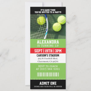 Tennis Ticket Verjaardag Kaart