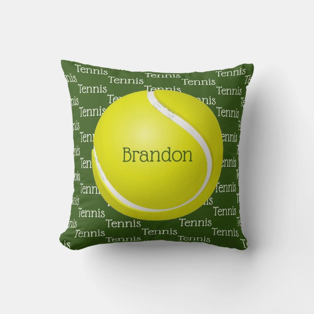 Tennis Tiled Text Design Sierkussen (Voorkant)