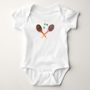 tennis time baby romper