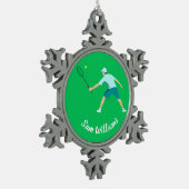 Tennis Tin Sneeuwvlok Ornament (Links)