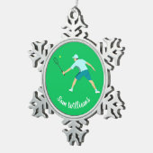 Tennis Tin Sneeuwvlok Ornament (Rechts)