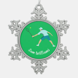 Tennis Tin Sneeuwvlok Ornament