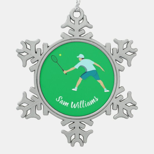 Tennis Tin Sneeuwvlok Ornament (Voorkant)