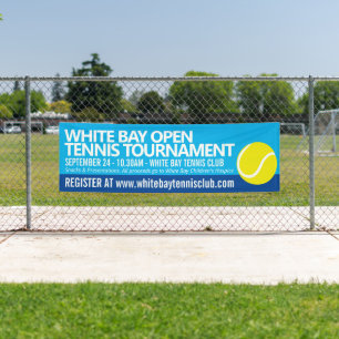 Tennis toernooi bal eenvoudige grafische gebeurten spandoek