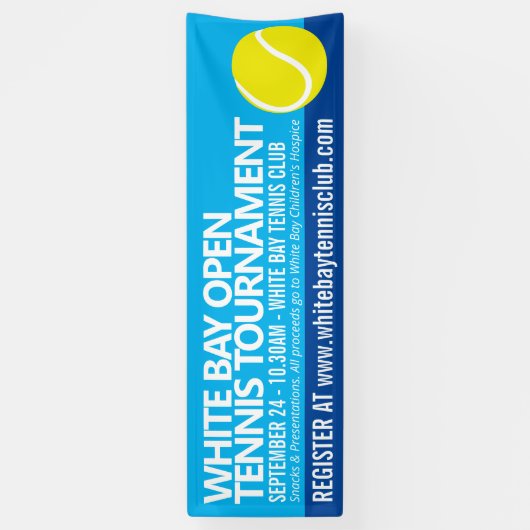 Tennis toernooi bal eenvoudige grafische gebeurten spandoek (Verticaal)