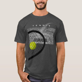 Tennis Toernooi Racket slaat Bal in Beweging T-shirt