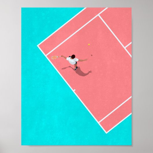 Tennis-toets van boven poster (Voorkant)