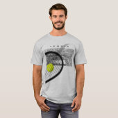 Tennis Tournament With Racket Hitting Ball T-shirt (Voorkant volledig)