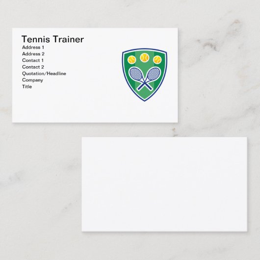Tennis Trainer Visitekaartje (Voorkant / Achterkant)