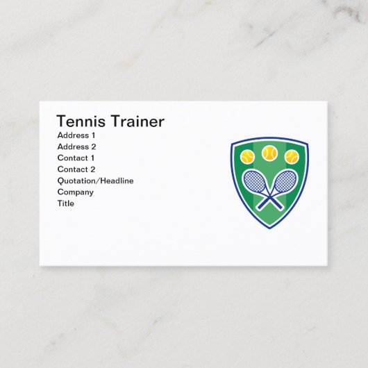 Tennis Trainer Visitekaartje (Voorkant)