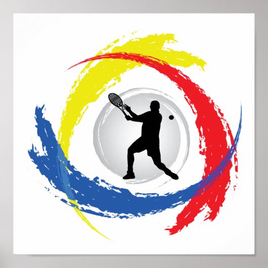 Tennis Tricolor Emblem (mannelijk) Poster (Voorkant)